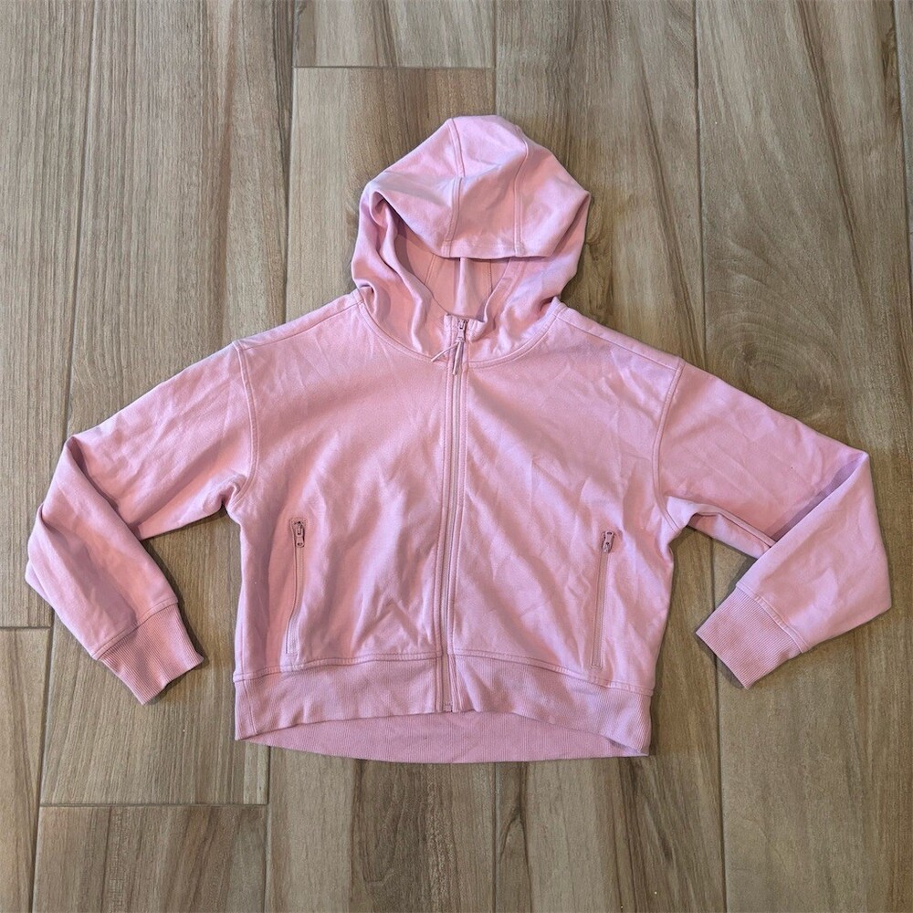 Old Navy Active Hoodie Girls XL 14-16 Light Pink Full Zip Zip Pockets